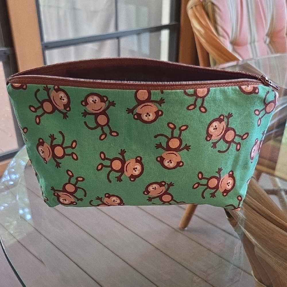 Cute Monkey Print Cosmetic Bag